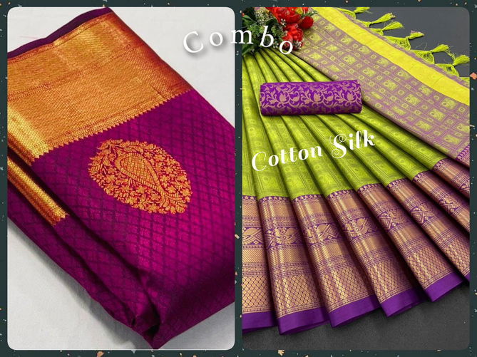 Aab Combo 1 Silk Designer Sarees Catalog
